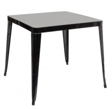 стол стальной квадратный черного цвета